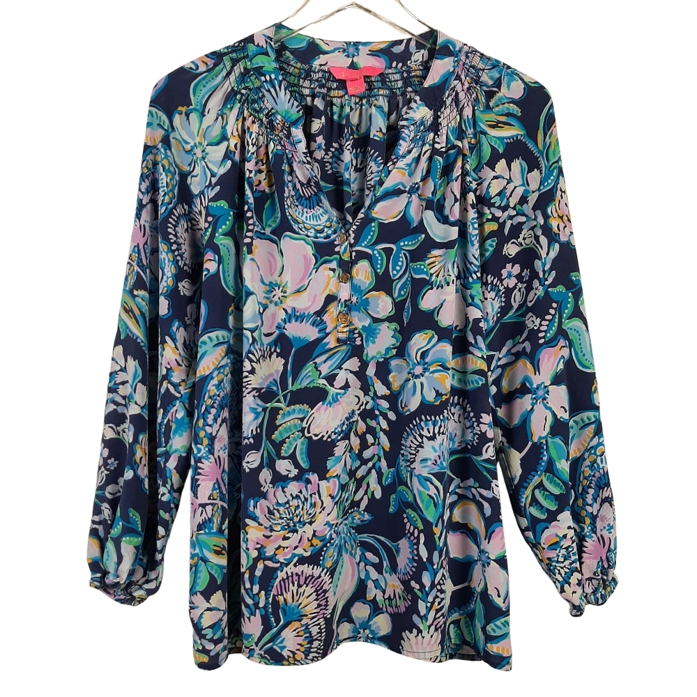 Lilly Pulitzer Elsa Silk Top Size Large